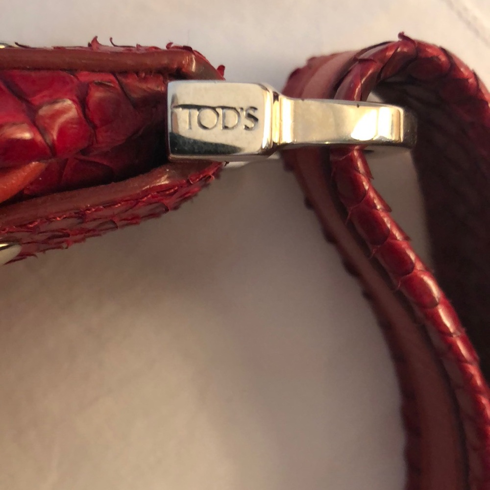 Tods Red Python handbag - Picture 6 of 8